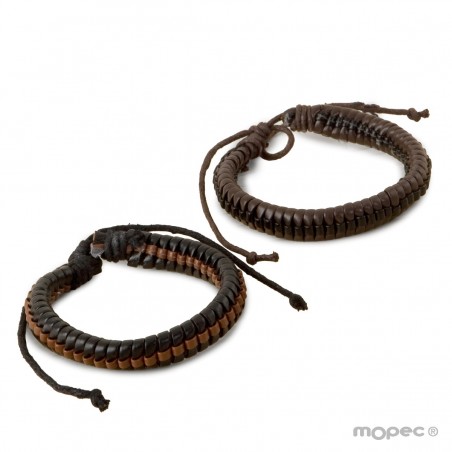 Bracelet ajustable tressé en deux couleurs assorties