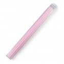 Cierge de baptême rose cannelé présenté dans une boîte 40x3,2 cm
