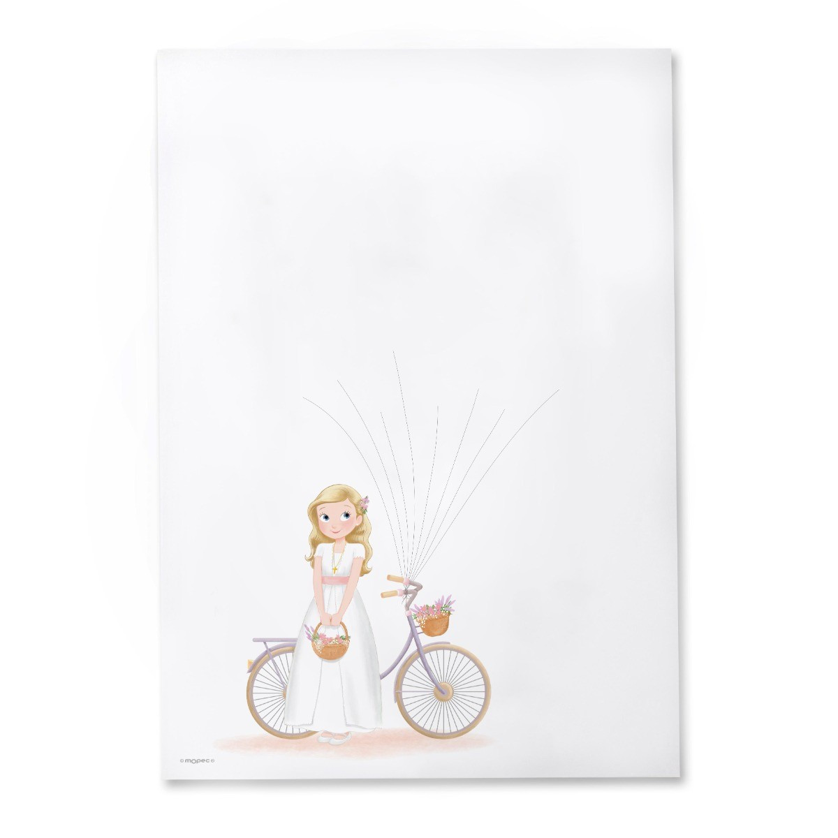 Feuille d'empreintes d'arbre communion fille