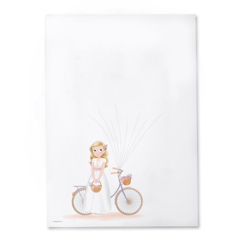 Feuille d'empreintes d'arbre communion fille