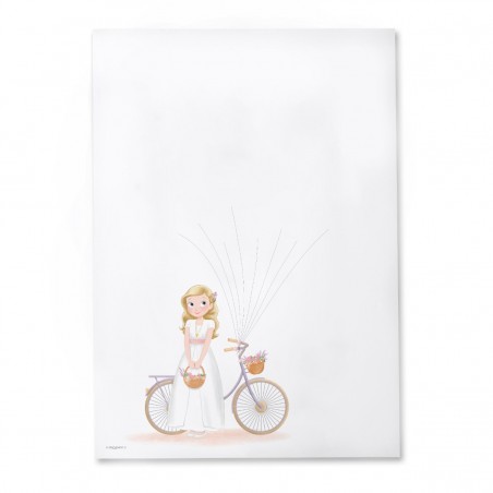 Feuille d'empreintes d'arbre communion fille
