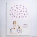 Feuille d'empreintes d'arbre communion fille