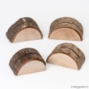 Tronc en bois marque-places et porte-cartes