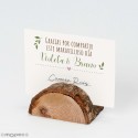 Tronc en bois marque-places et porte-cartes