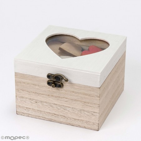 Boîte en bois avec 48 cœurs pour signatures