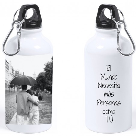 Bouteille personnalisée avec photo et texte en couleur