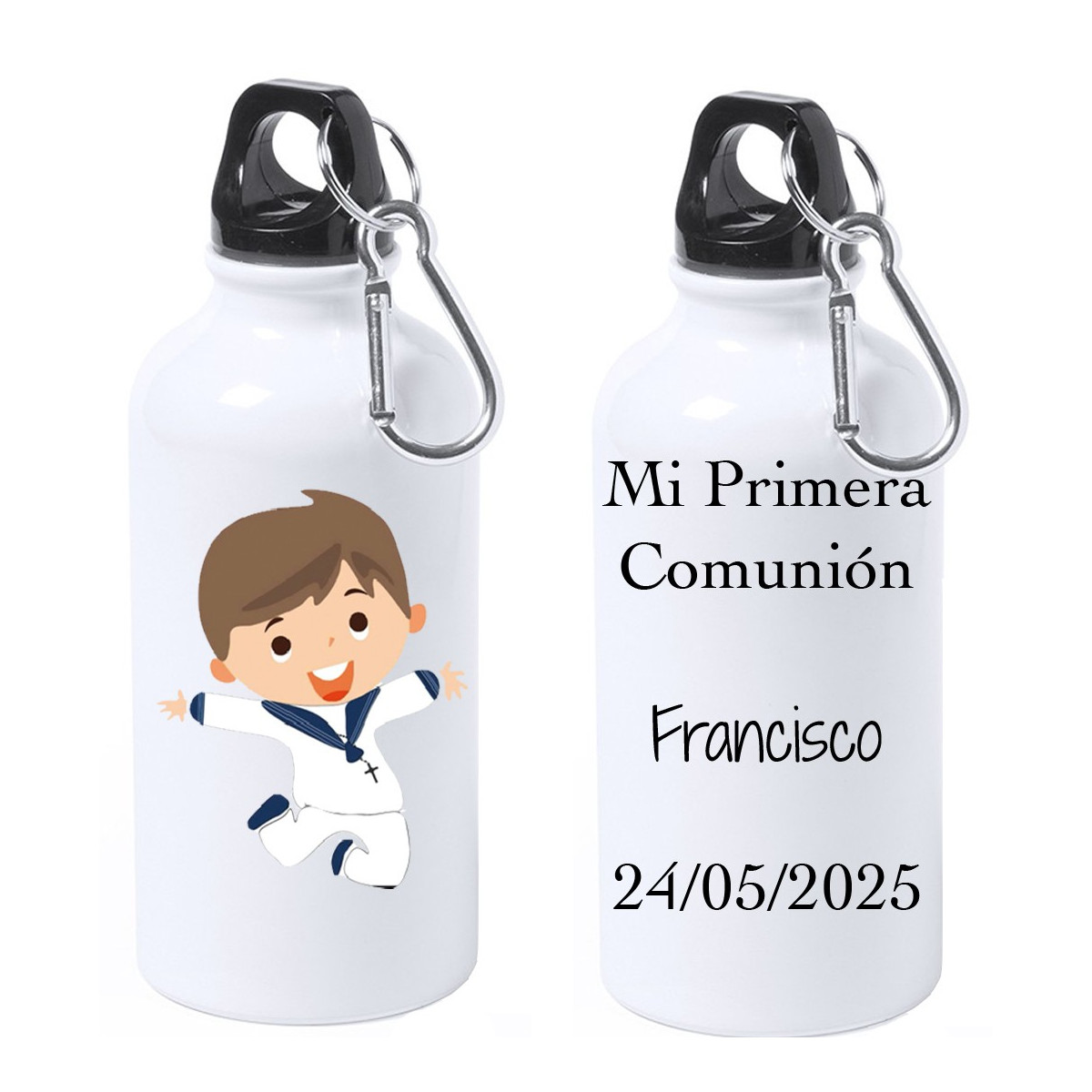 Bouteille enfant communion personnalisée avec texte et nom