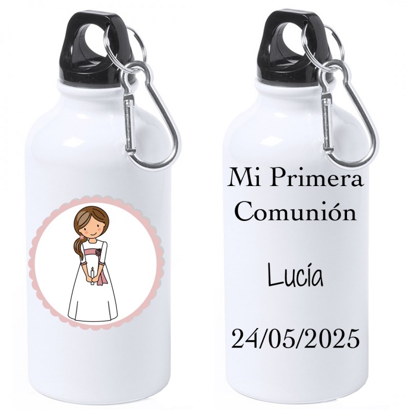 Bouteille de communion fille personnalisée avec texte et nom