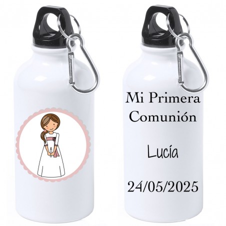 Bouteille de communion fille personnalisée avec texte et nom