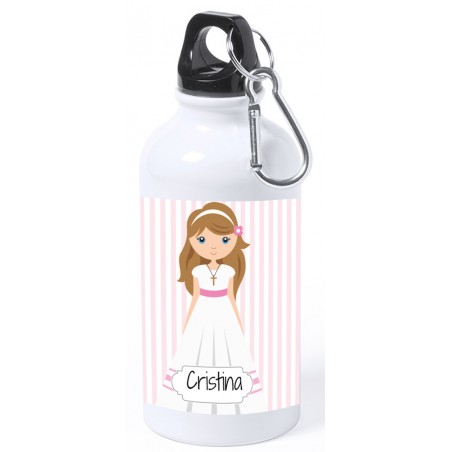 Bouteille de communion fille personnalisée avec nom et dédicace