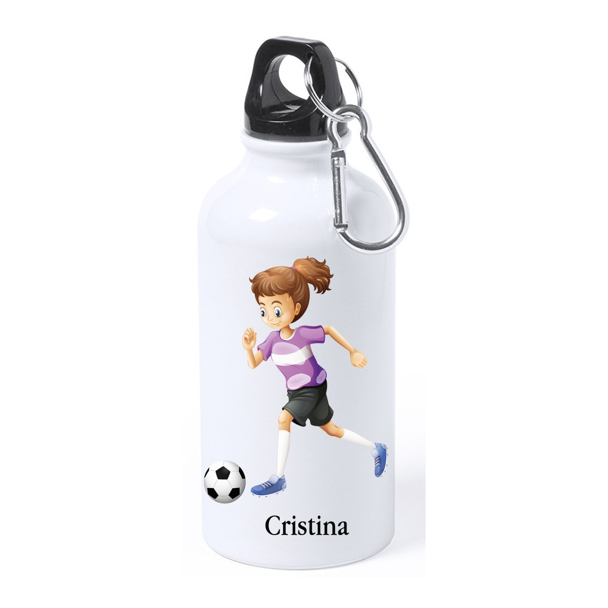 Bouteille de football personnalisée pour fille avec nom