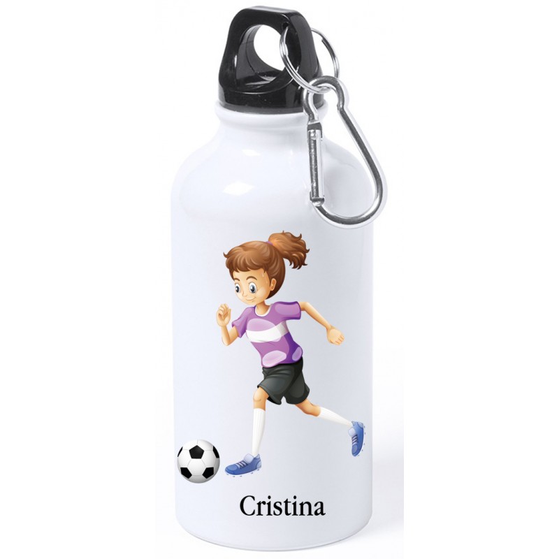 Bouteille de football personnalisée pour fille avec nom Bouteille de football personnalisée pour fille avec nom