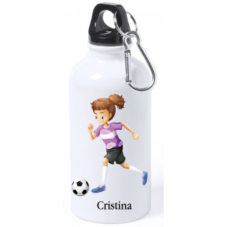 Bouteille de football fille personnalisée avec nom