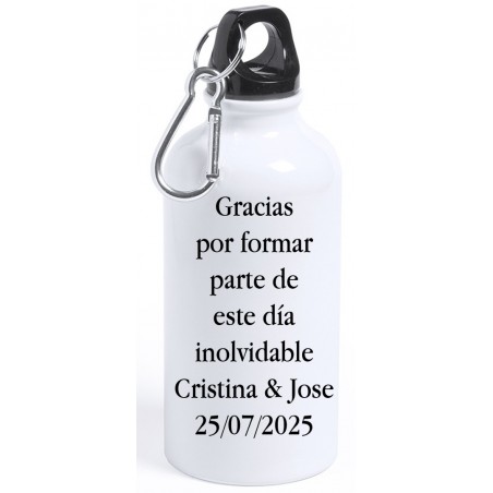 Bouteille moto de mariage personnalisée avec texte
