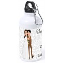 Bouteille personnalisée avec le nom de l'invité ou une phrase de remerciement, le nom des mariés et la date du mariage
