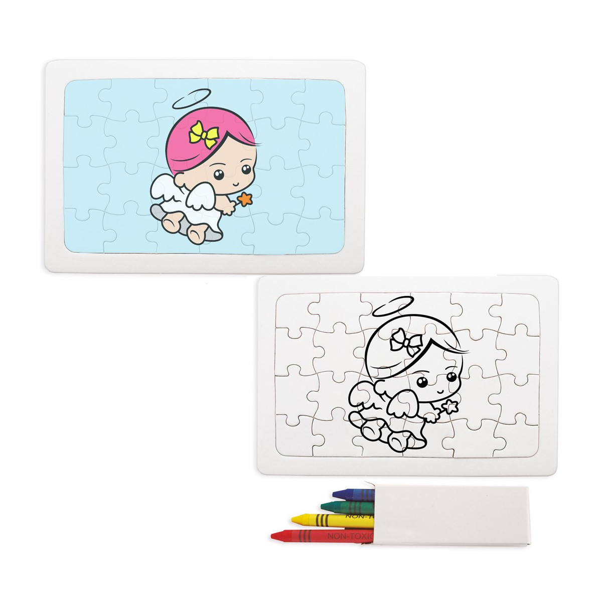 Puzzle de coloriage de petite fille d ange