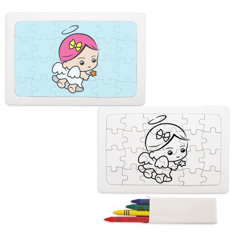 Puzzle de coloriage de petite fille d ange
