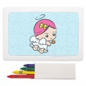 Puzzle de coloriage de petite fille d ange