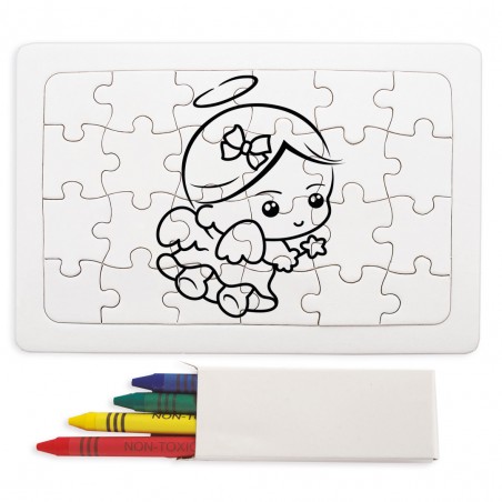 Puzzle de coloriage de petite fille d ange