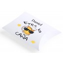 Bracelet tressé avec le nom de l'invité en autocollant personnalisé et boîte cadeau