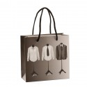 Porte-clé personnalisé avec le nom des mariés et set de stylo avec couteau présenté dans un sac de mariage.