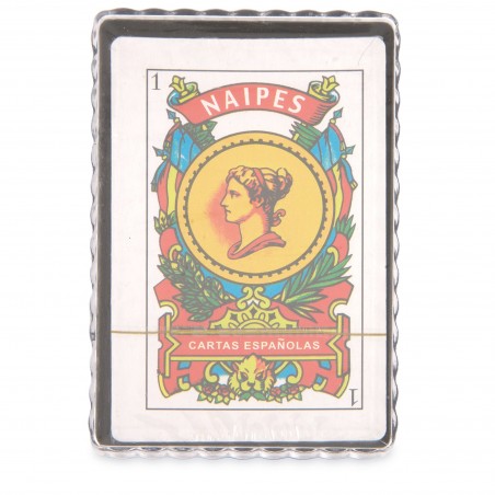 Jeu de cartes espagnol dans une enveloppe kraft avec nom d'invité personnalisé