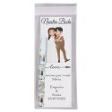 Marque-page avec nom d'invité et phrase de remerciement avec stylo de mariage présenté dans un sac transparent.