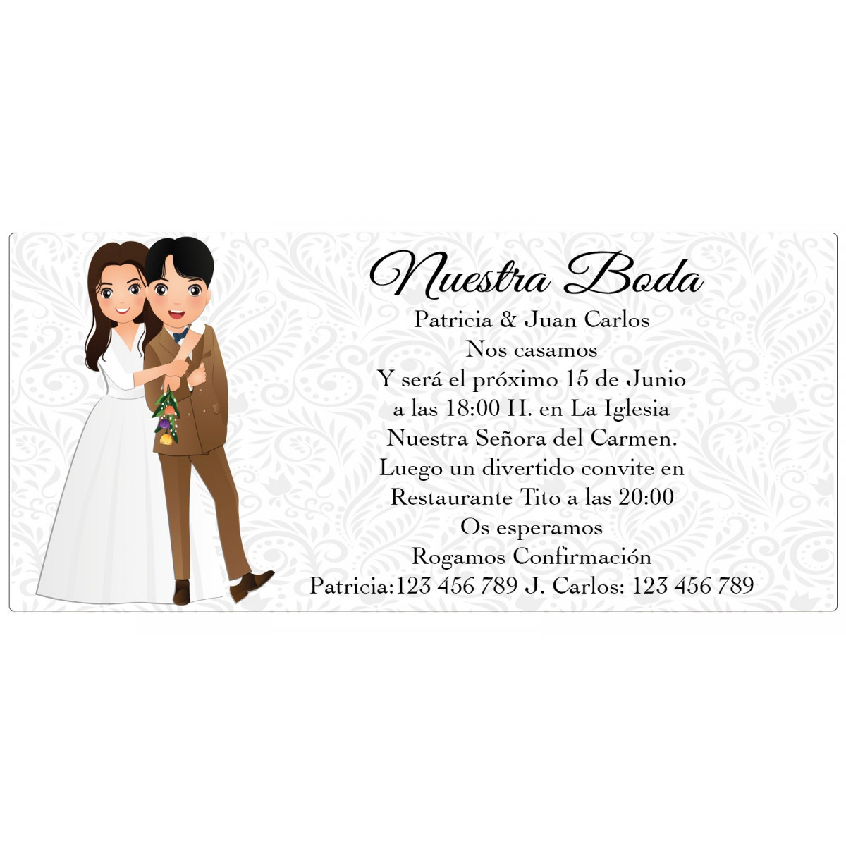 Invitations de mariage élégantes et simples