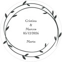Dessous de verre en liège personnalisé avec le nom de l'invité et des mariés dans une boîte cadeau