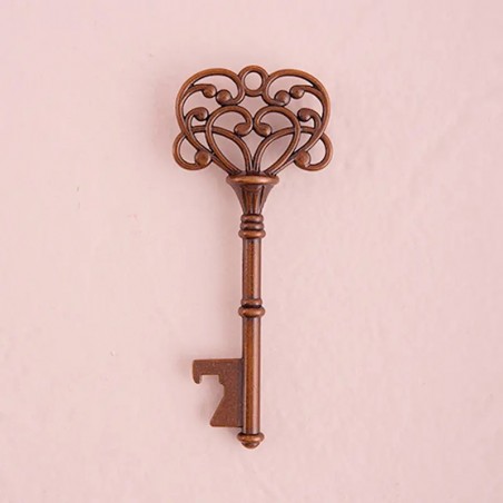Porte-clés ouvre-bouteille vintage en forme de clé et carte kraft