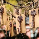 Porte-clés ouvre-bouteille vintage en forme de clé et carte kraft