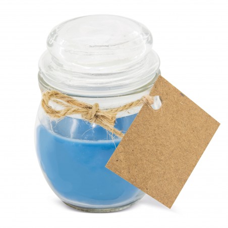 Bougie parfumée colorée dans un pot en verre