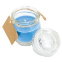 Bougie parfumée colorée dans un pot en verre