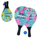 Raquettes de plage en bois avec ballon