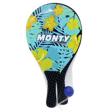 Raquettes de plage en bois avec ballon