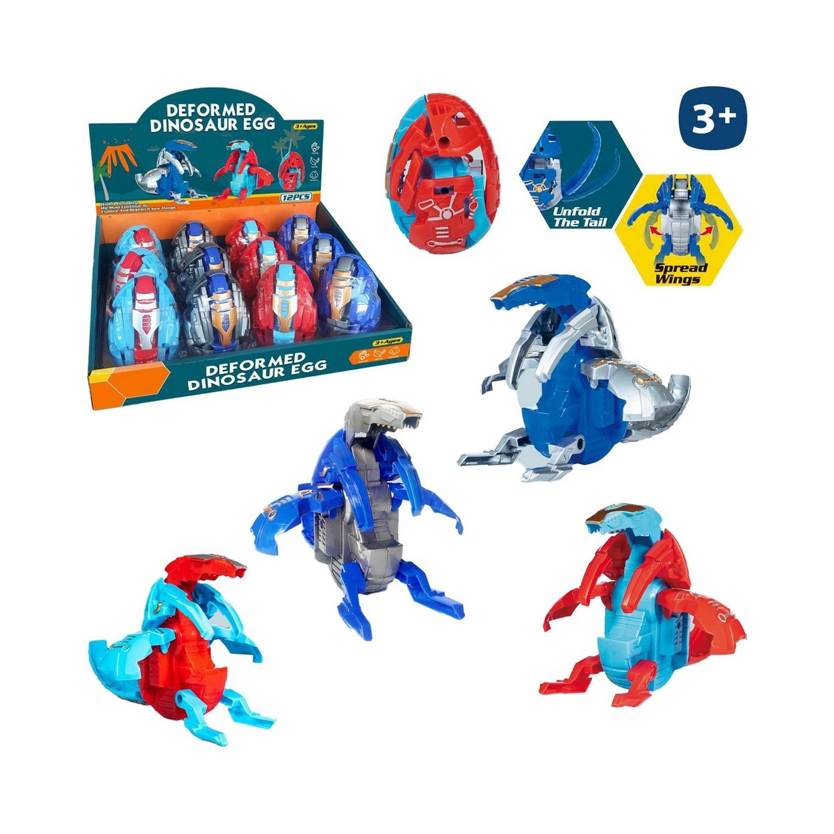 Oeuf dinosaure robot auto-dépliable