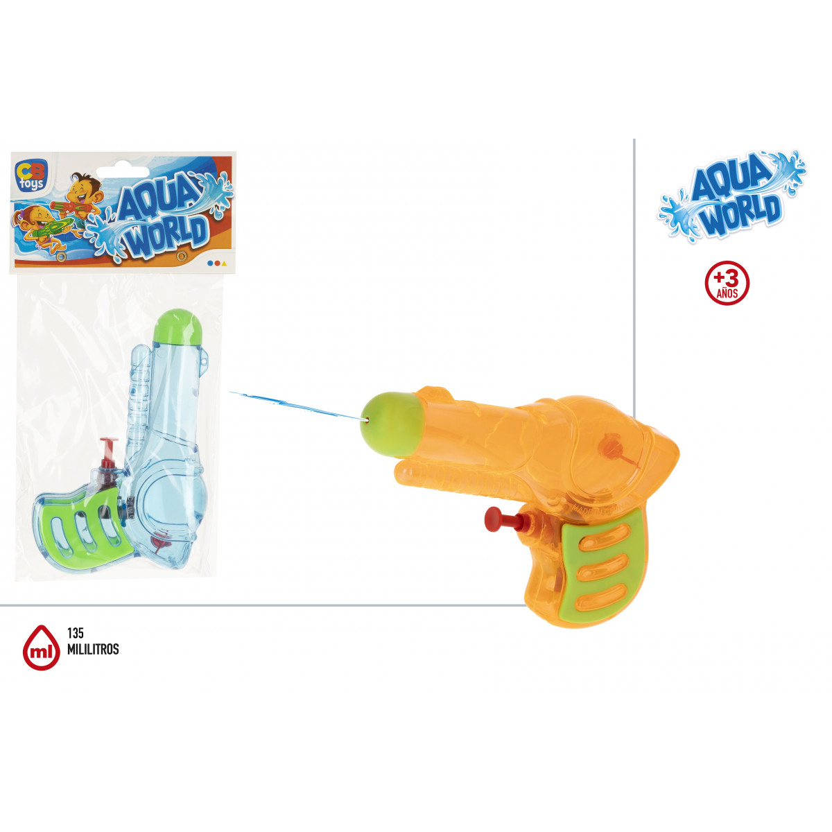 Pistolet à eau transparent de 135 ml