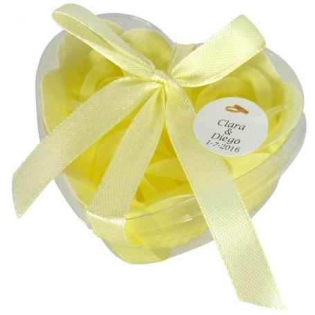 Cadeaux invites mariage savons jaune