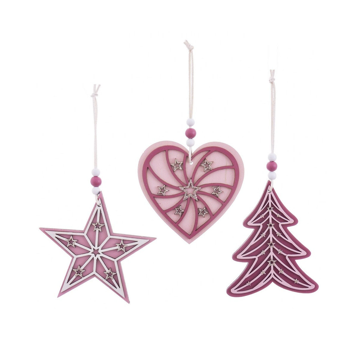Suspensions de Noël assorties en bois