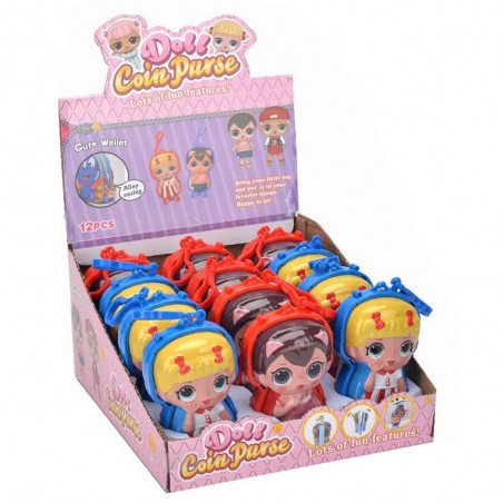 Porte-clés porte-monnaie pour enfants avec poupées