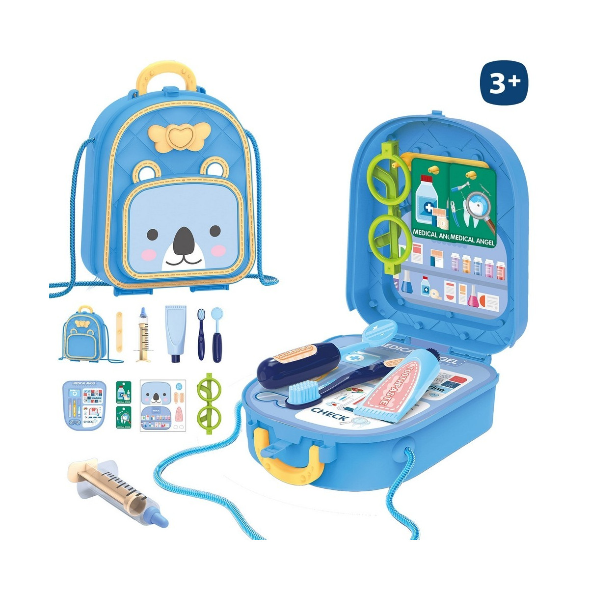 Sac à dos de jouet médecin avec accessoires de jouets