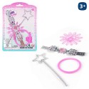 Baguette, bracelets et ongles. Ensemble d'accessoires de beauté pour filles