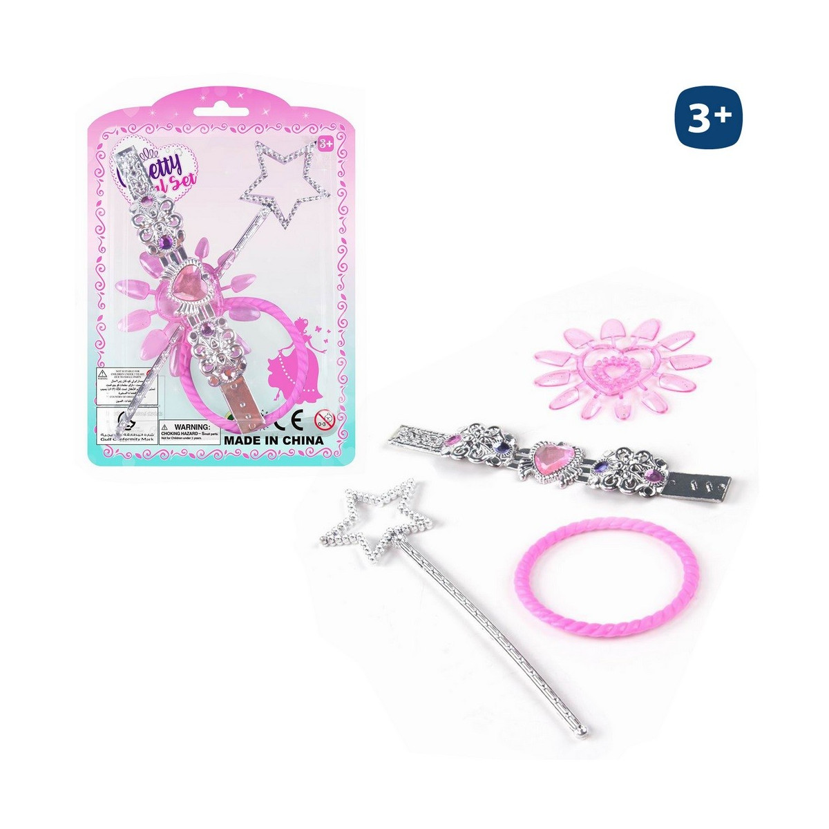 Baguette, bracelets et ongles. Ensemble d'accessoires de beauté pour filles