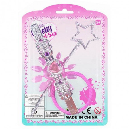 Baguette, bracelets et ongles. Ensemble d'accessoires de beauté pour filles