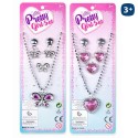 Collier, boucles d'oreilles et bague en jouets pour filles