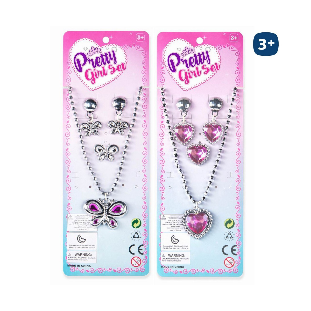 Collier, boucles d'oreilles et bague en jouets pour filles
