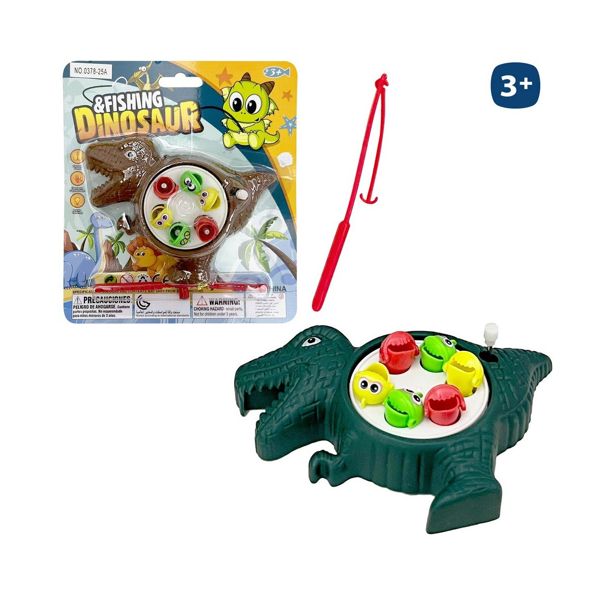 Jeu de pêche pour enfants en forme de dinosaure