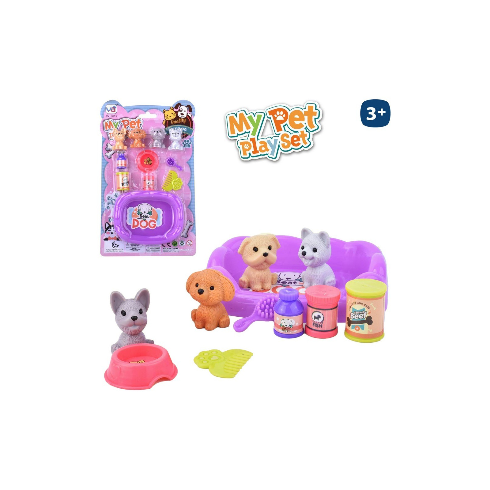 Chiens miniatures jouets avec accessoires