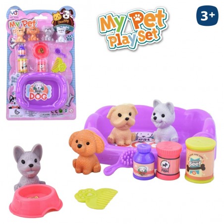 Chiens miniatures jouets avec accessoires