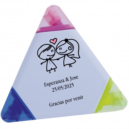 Marqueur de mariage tricolore personnalisé avec noms et phrase